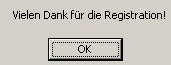 Fenster nach erfolgreicher Freischaltung